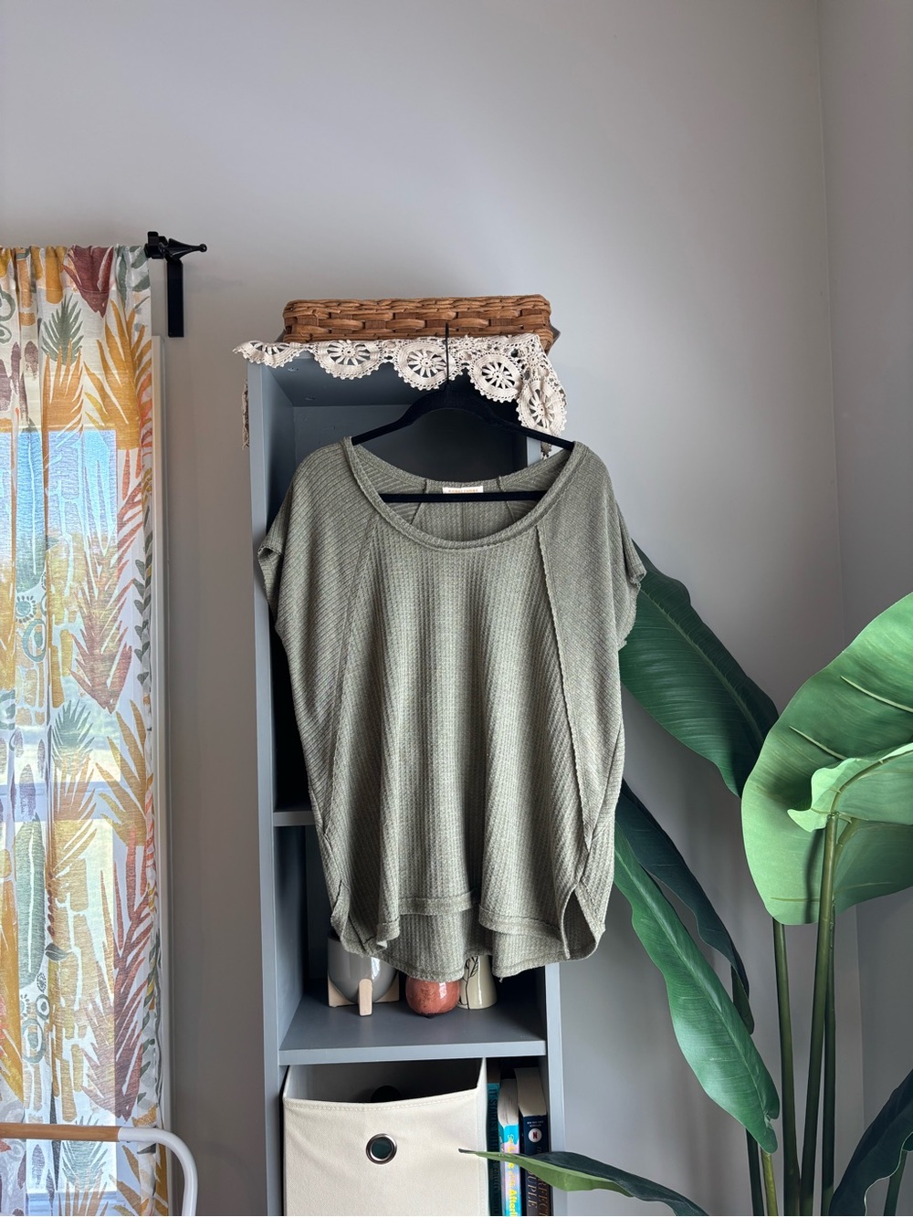 sweet romeo oversized waffle knit tee